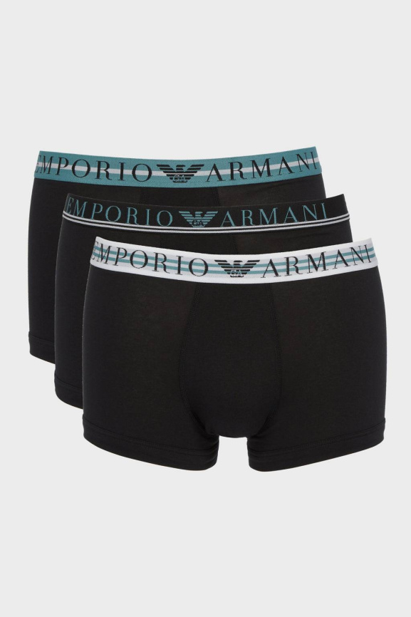 Комплект мужских трусов-боксеров EMPORIO ARMANI (3шт) (Black/Black/Black 73320) фото 1