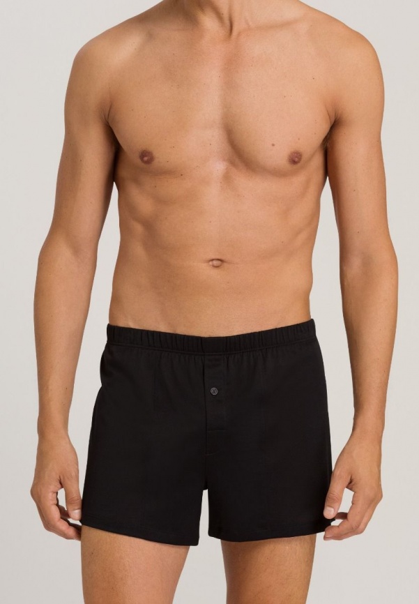 Мужские трусы-шорты HANRO Cotton Sporty (Черный) фото 2