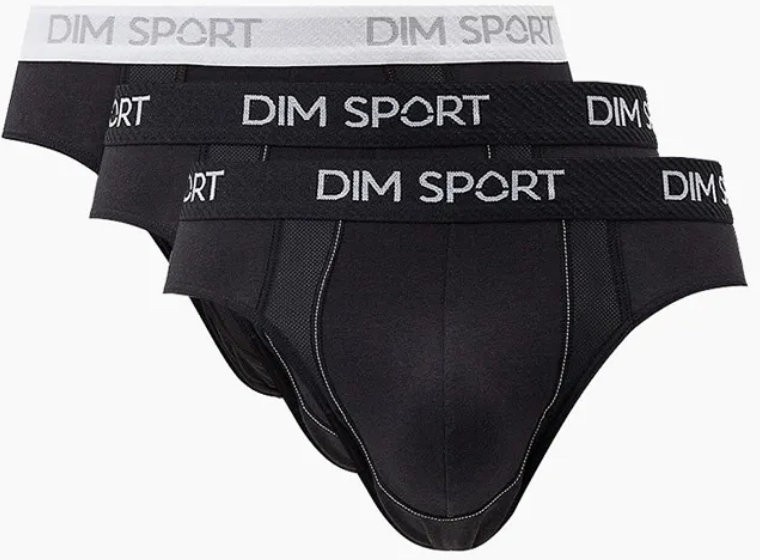 Комплект мужских трусов-слипов DIM Sport (3шт) (Черный) фото 1