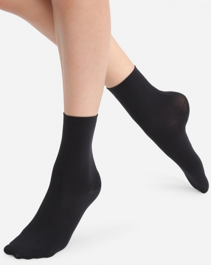 Комплект женских носков DIM Skin Medium (2 пары) (Черный/Черный) фото 1