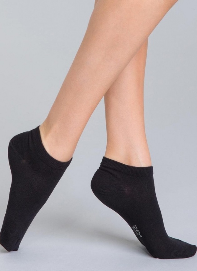 Комплект женских носков DIM Basic Cotton (2 пары) (Черный/Черный) фото 1