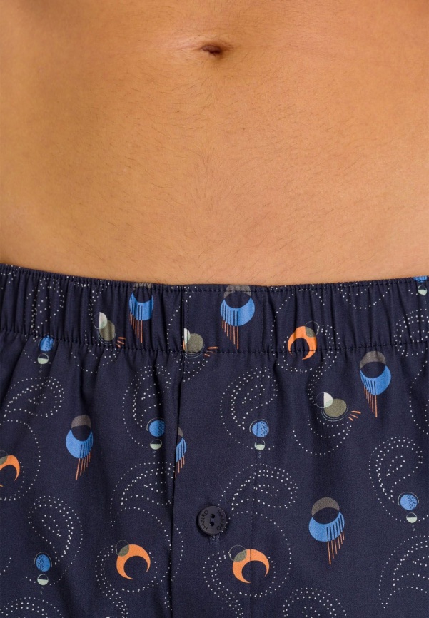 Мужские трусы-шорты HANRO Fancy Woven (Синий) фото 4