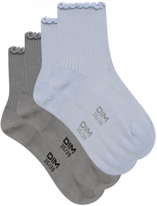 Комплект женских носков DIM Dim Modal (2 пары) (Ледяной Синий/Бетон) фото 2