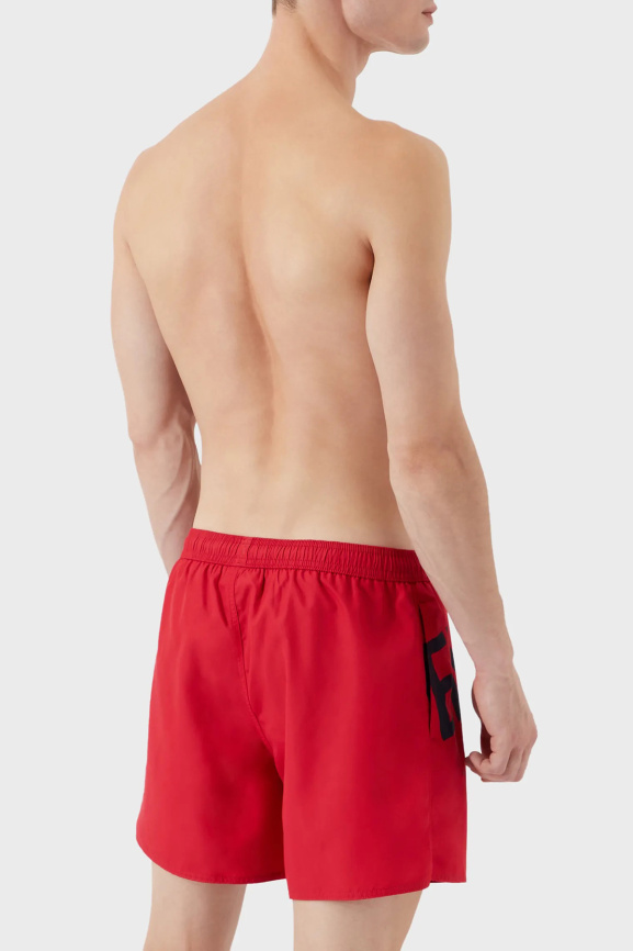 Мужские пляжные шорты EMPORIO ARMANI (Red Oblique Logo 21875) фото 2