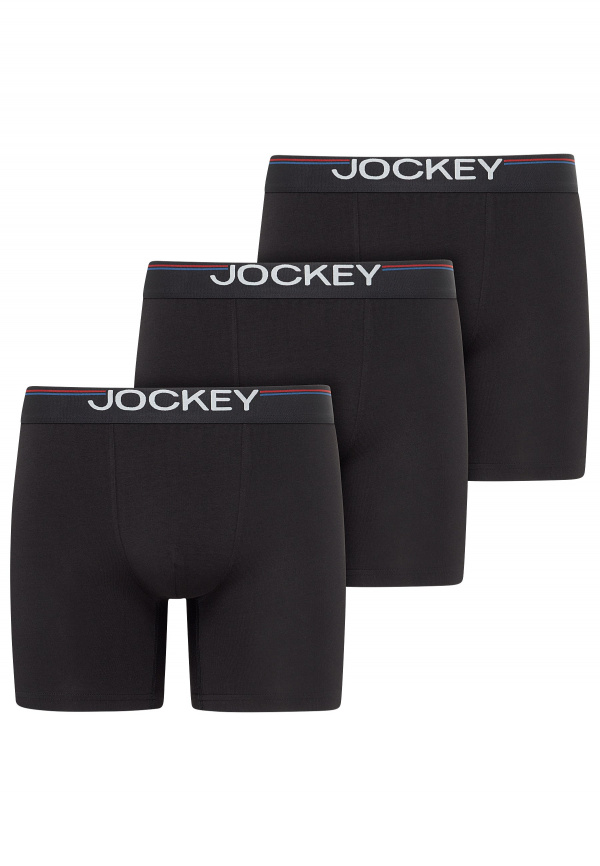 Комплект мужских трусов-боксеров JOCKEY Cotton Stretch Comfort (3шт) (Черный) фото 1
