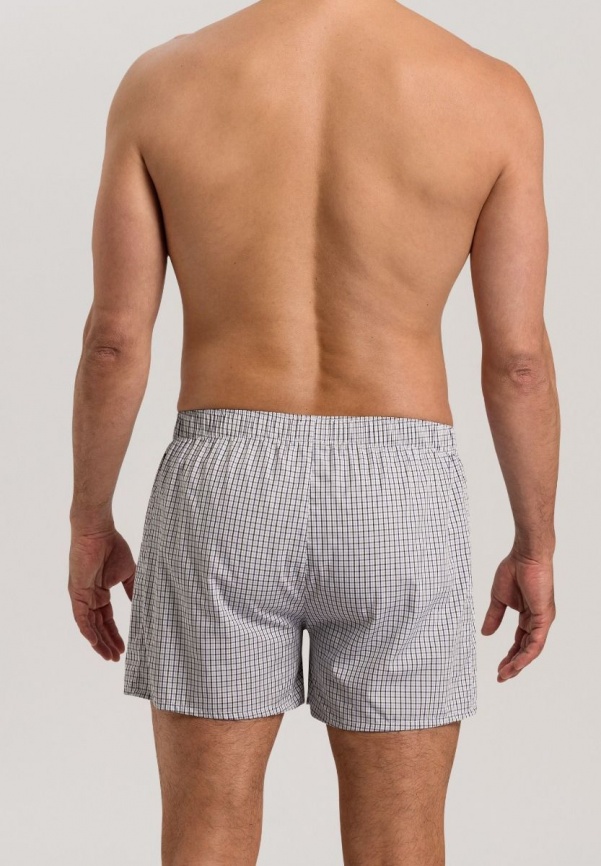 Мужские трусы-шорты HANRO Fancy Woven (Белый-серый) фото 3