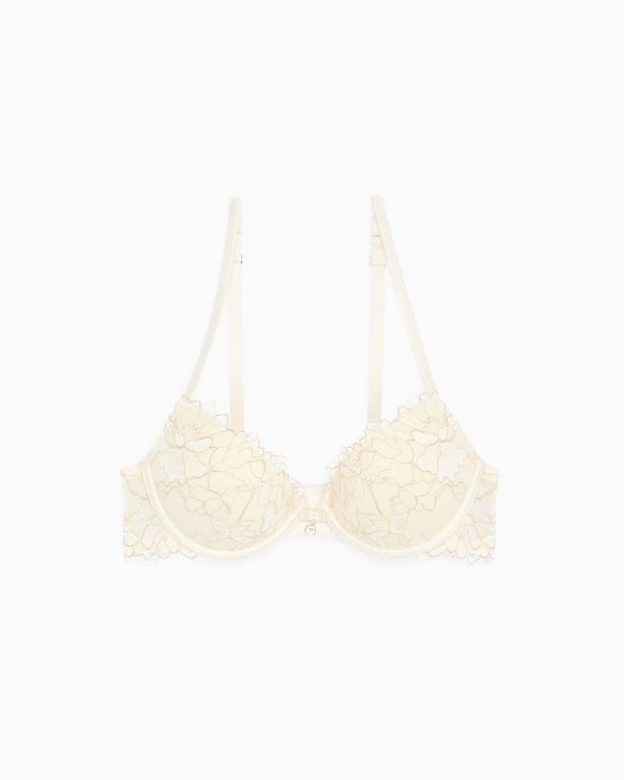 Бюстгальтер пуш-ап с плотной чашкой EMPORIO ARMANI (Ivory Floral Lurex f0023) фото 3
