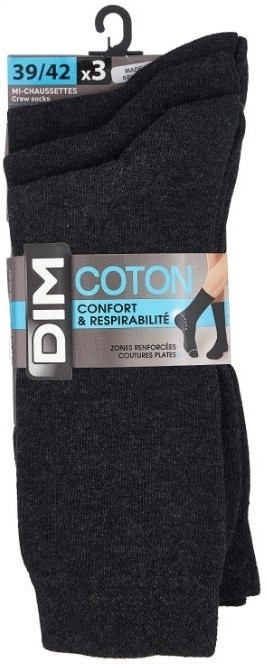 Комплект мужских носков DIM Basic Cotton (3 пары) (Антрацит) фото 2