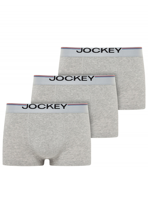 Комплект мужских трусов-боксеров JOCKEY Cotton Stretch Comfort (3шт) (Серый) фото 1