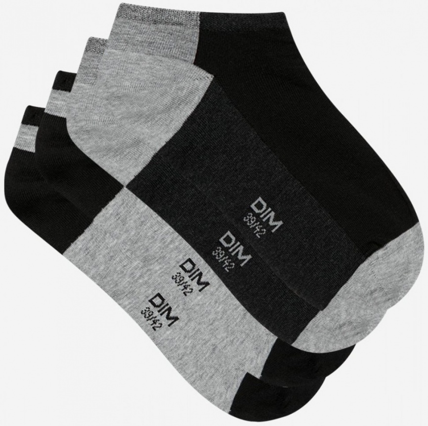 Комплект мужских носков DIM Cotton Style (2 пары) (Черный/Светлый Вереск) фото 2
