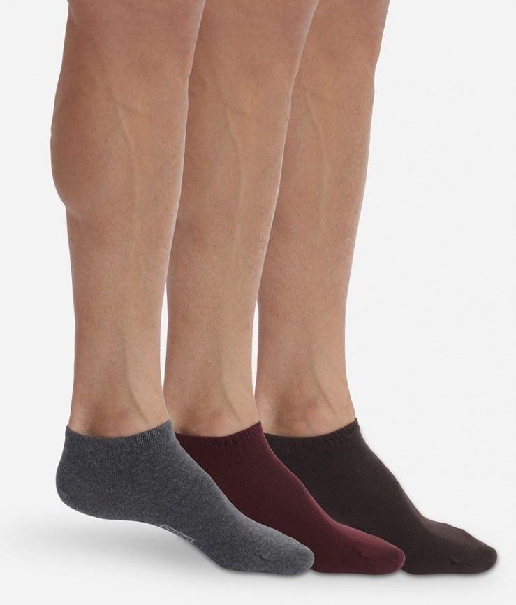 Комплект мужских носков DIM Basic Cotton (3 пары) (Бордовый/Серый/Коричневый) фото 1