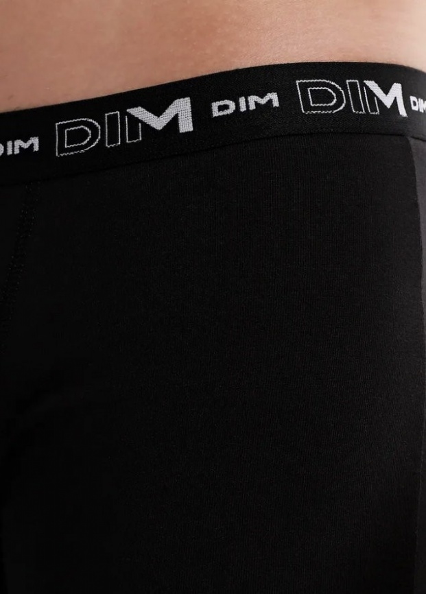 Комплект мужских трусов-боксеров DIM Cotton Stretch (2шт) (Черный/Черный) фото 4