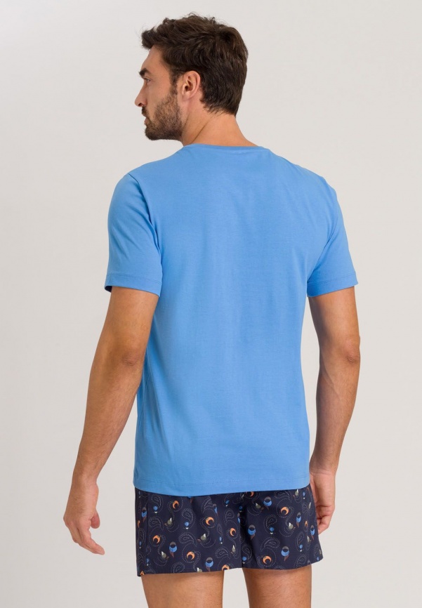 Мужская футболка HANRO Living Shirts (Голубой) фото 3