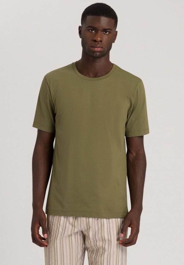 Мужская футболка HANRO Living Shirts (Оливковый) фото 2