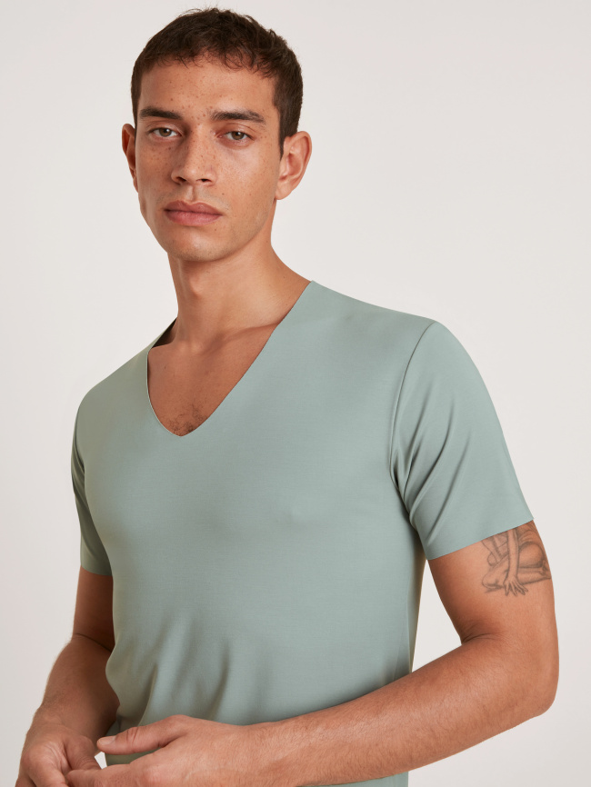 Мужская футболка CALIDA Clean Line (Серый) фото 3