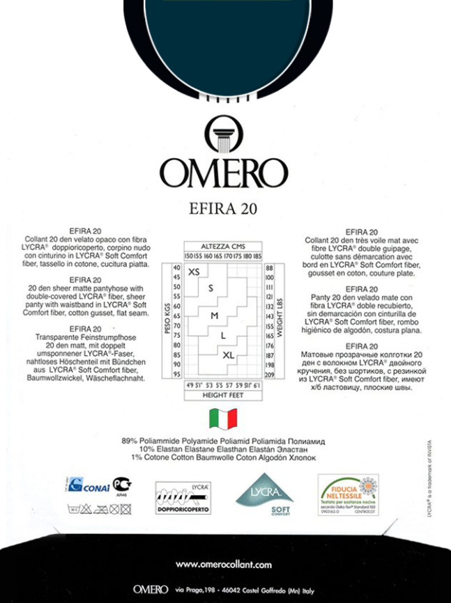 Колготки OMERO Efira 20 (Blu) фото 2