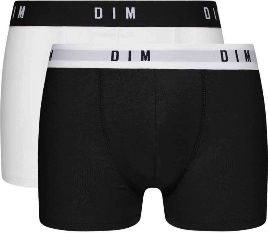 Комплект мужских трусов-боксеров DIM Originals (2 шт) (Черный/Белый) фото 1