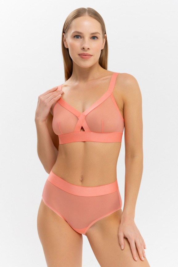 Бюстгальтер-бралетт с мягкой чашкой DKNY Sheers (Коралловый) фото 3