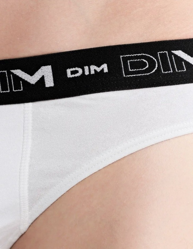 Комплект мужских трусов-слипов DIM Cotton Stretch (3шт) (Белый/Серый/Черный) фото 4