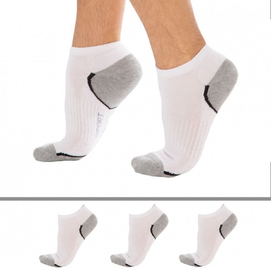Комплект мужских носков DIM Sport (3 пары) (Белый) фото 3