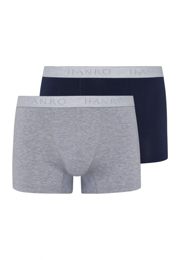 Мужские трусы-боксеры HANRO Cotton Essentials (Серый-Синий) фото 1