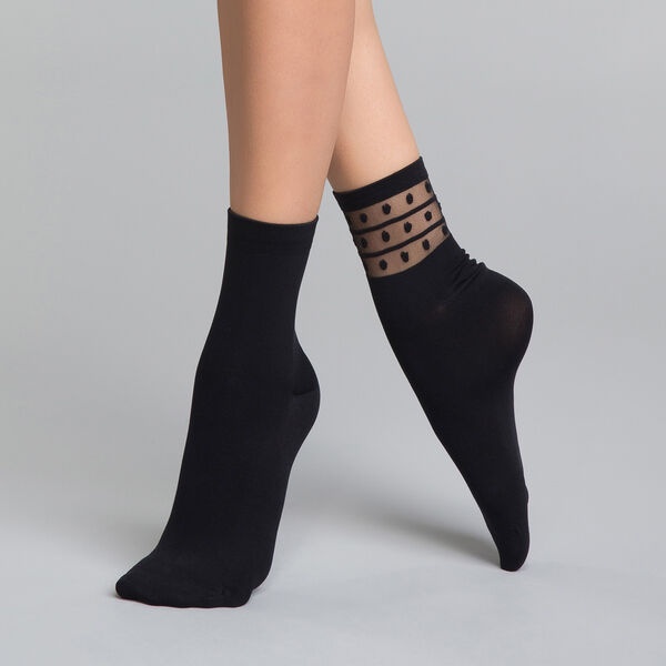 Комплект женских носков DIM Skin Fancy (2 пары) (Черный) фото 1