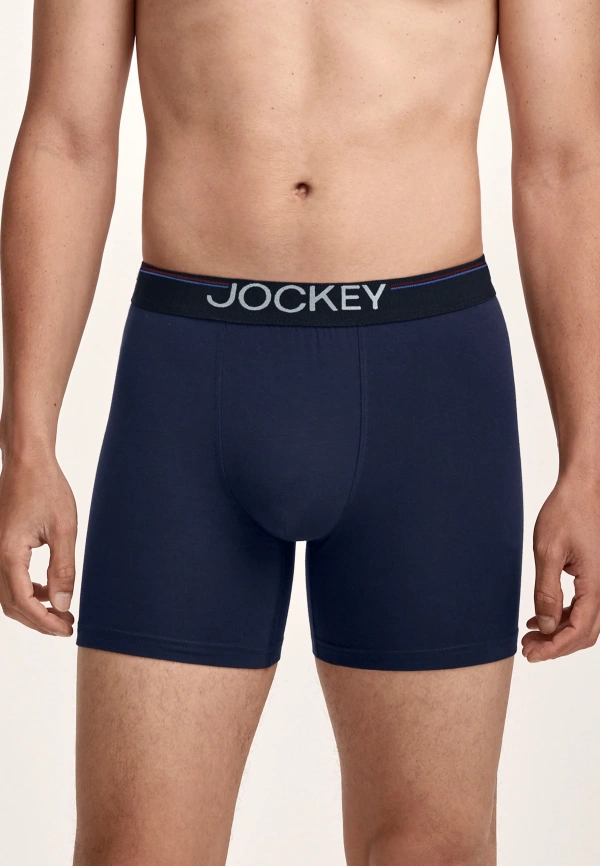 Комплект мужских трусов-боксеров JOCKEY Cotton Stretch Comfort (3шт) (Синий) фото 2