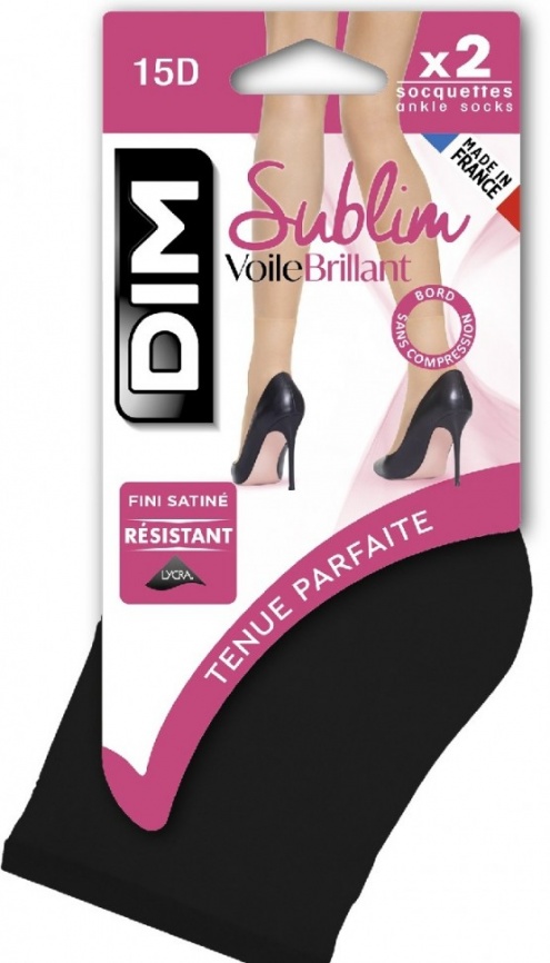 Комплект женских носков DIM Sublim 14 (2 пары) (Черный) фото 2