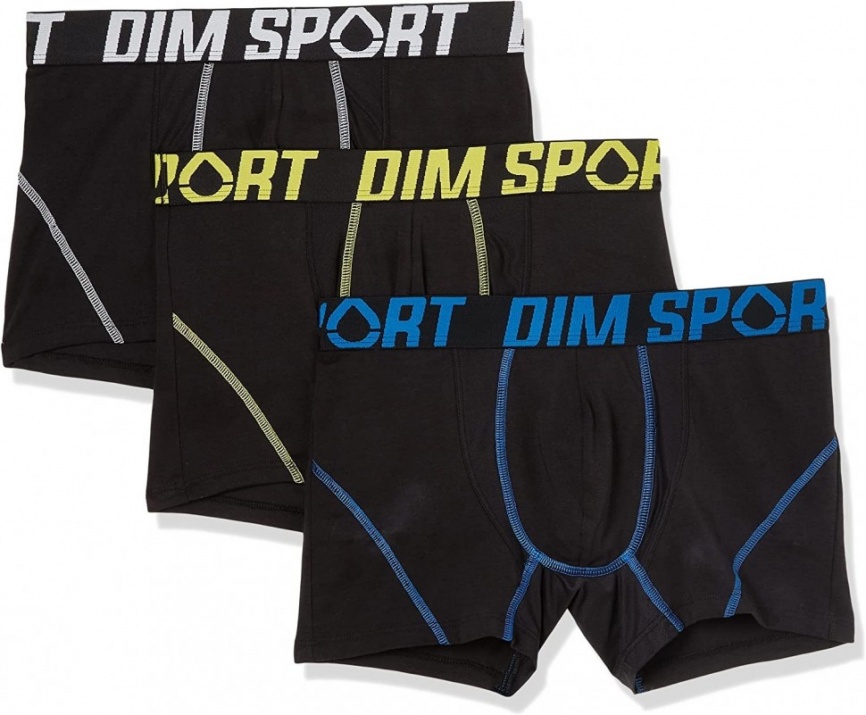 Комплект мужских трусов-боксеров DIM Sport (3шт) (Черный) фото 1