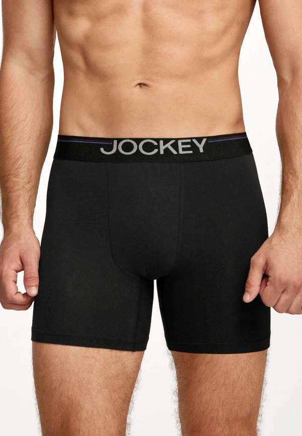 Комплект мужских трусов-боксеров JOCKEY Cotton Stretch Comfort (3шт) (Черный) фото 2