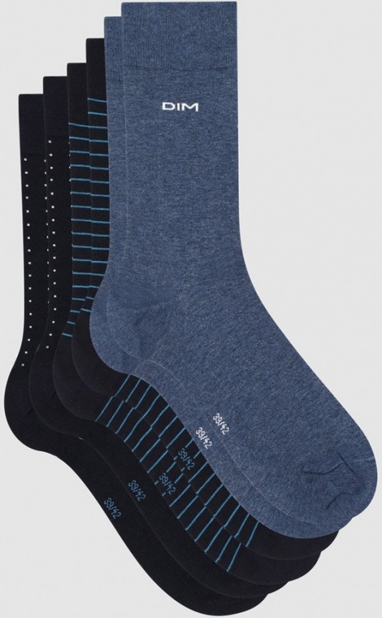 Комплект мужских носков DIM Cotton Style (3 пары) (Синий/Джинсовый/Голубой) фото 2
