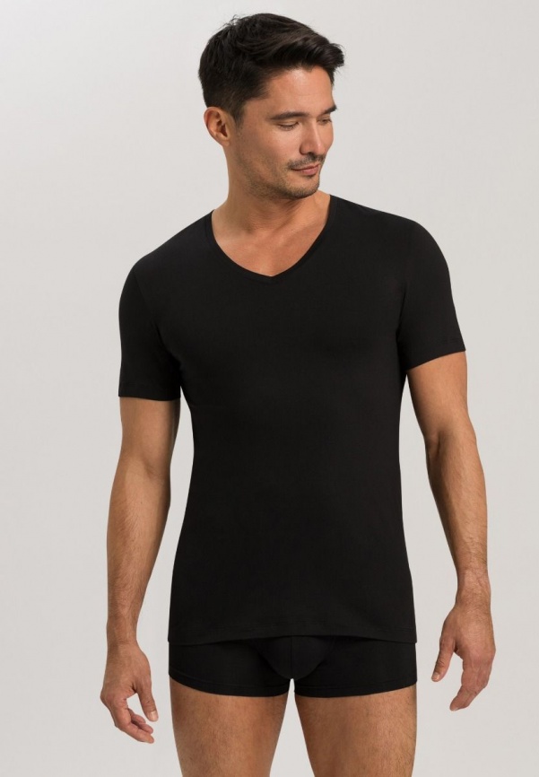 Мужская футболка HANRO Cotton Superior (Черный) фото 2