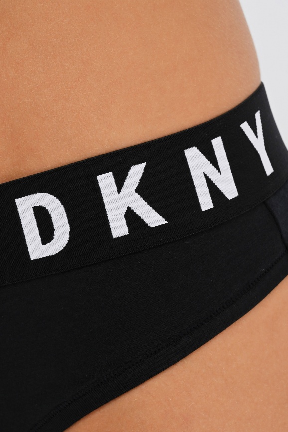 Женские трусы-стринги DKNY Cozy Boyfriend (Черный-Белый) фото 3