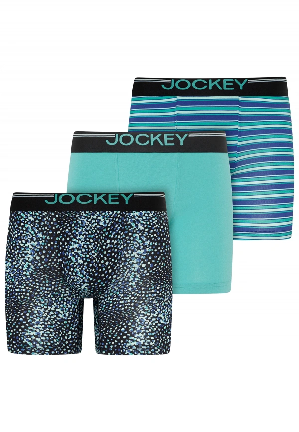 Комплект мужских трусов-боксеров JOCKEY Cotton Stretch Comfort (3шт) (Зеленый) фото 1