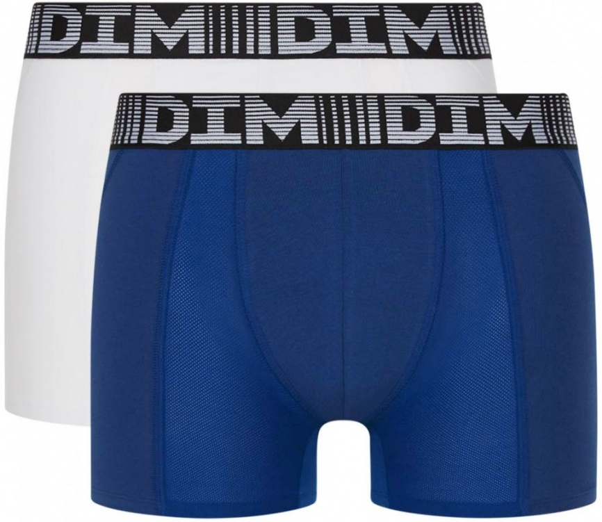 Комплект мужских трусов-боксеров DIM 3D Flex Air (2шт) (Синий/Белый) фото 1