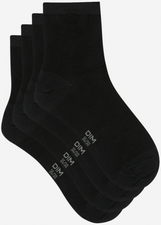 Комплект женских носков DIM Basic Cotton (2 пары) (Черный/Черный) фото 2