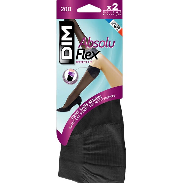 Комплект женских гольф DIM Absolu Flex 20 (2 пары) (Черный) фото 4