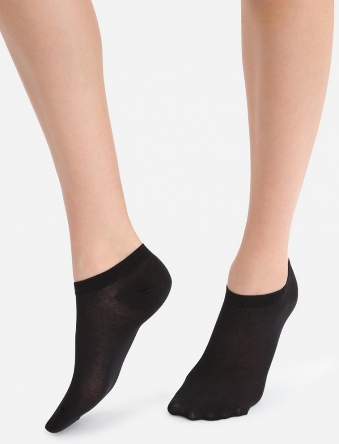 Комплект женских носков DIM Light Cotton (2 пары) (Черный/Черный) фото 1