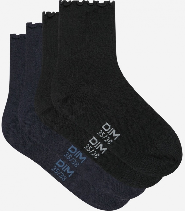 Комплект женских носков DIM Dim Modal (2 пары) (Черный/Синий) фото 2