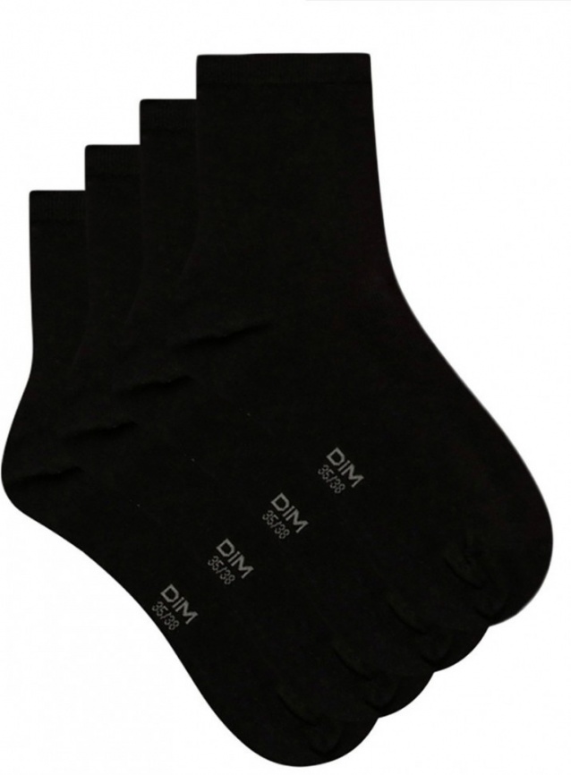 Комплект женских носков DIM Pur Cotton (2 пары) (Черный) фото 2