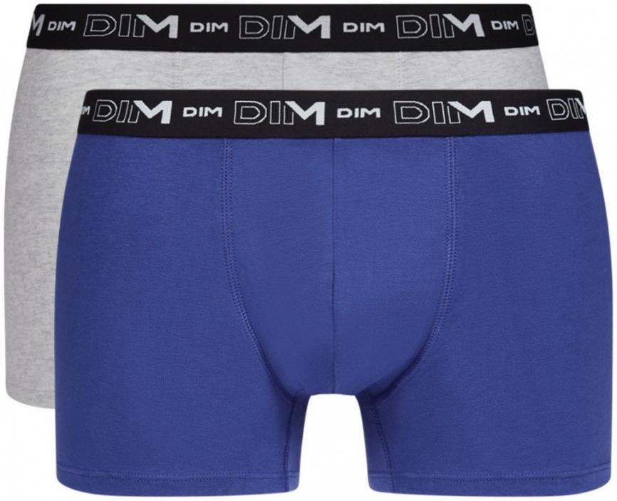 Комплект мужских трусов-боксеров DIM Cotton Stretch (2шт) (Синий/Кварц) фото 1