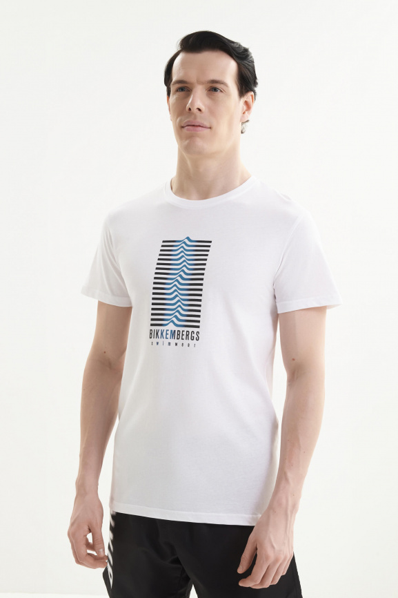 Мужская футболка BIKKEMBERGS Waves (Белый) фото 1