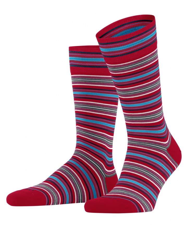 Носки мужские BURLINGTON Multi Stripe (Красный) фото 1