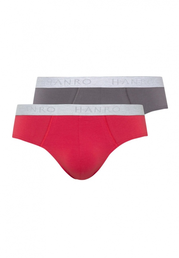 Мужские трусы-слипы HANRO Cotton Essentials (Красный-Серый) фото 1