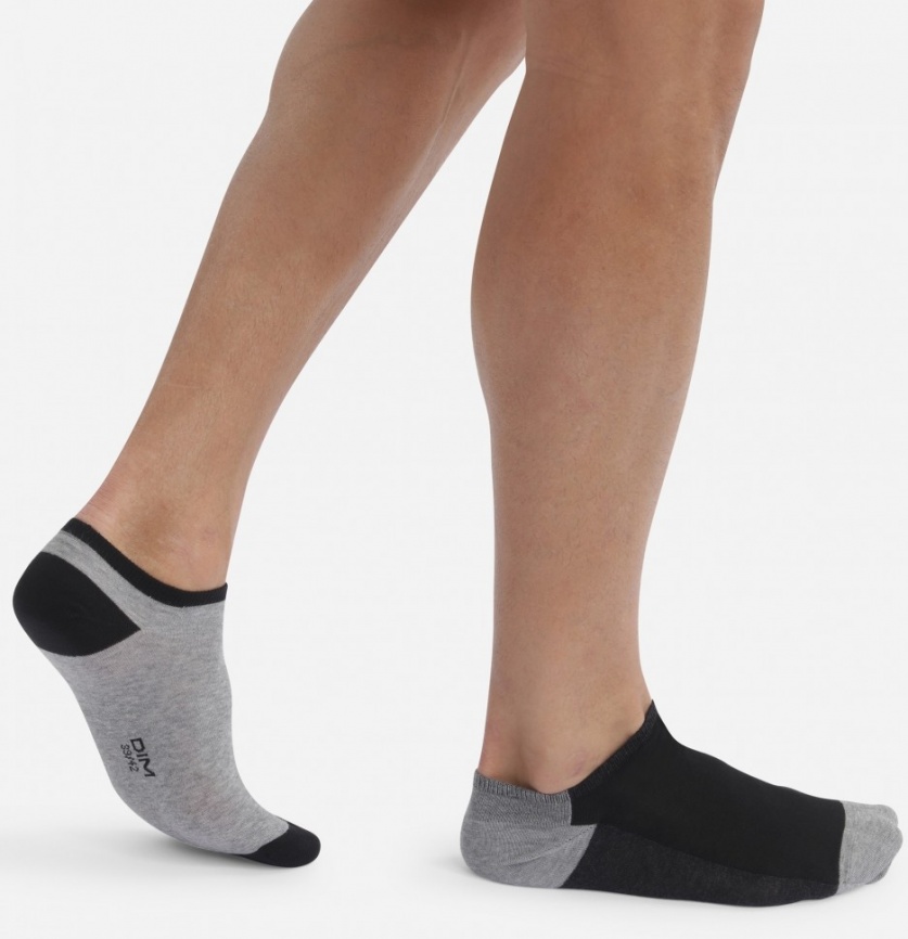 Комплект мужских носков DIM Cotton Style (2 пары) (Черный/Светлый Вереск) фото 1