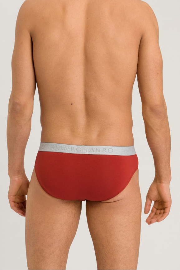 Комплект мужских трусов-слипов HANRO Cotton Essentials (2шт) (Красный-Серый) фото 3