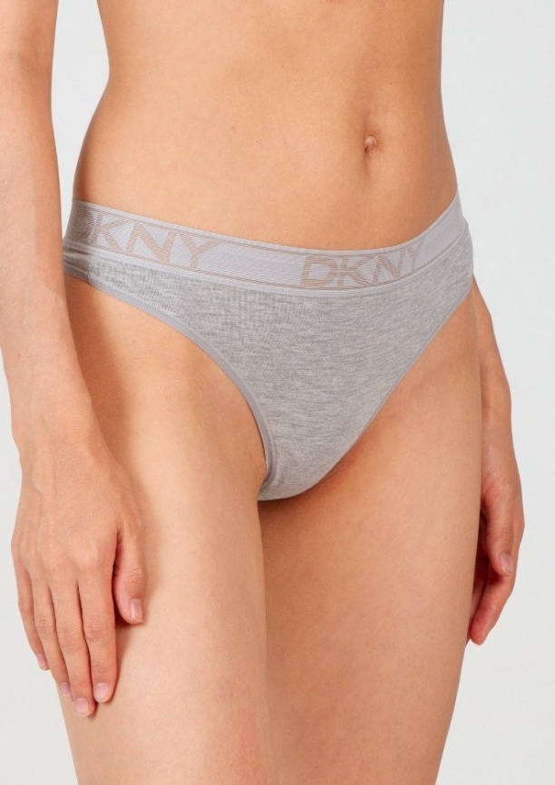 Женские трусы-стринги DKNY Table Tops Cotton (Серый) фото 3