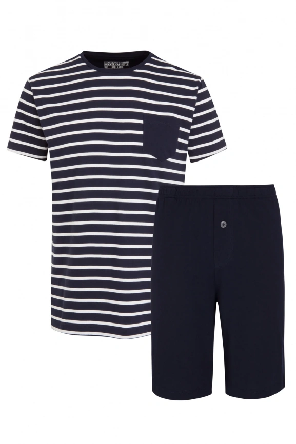 Мужская пижама JOCKEY Cotton Nautical Stripe (Синий) фото 1