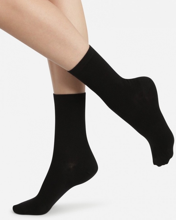 Комплект женских носков DIM Pur Cotton (2 пары) (Черный) фото 1