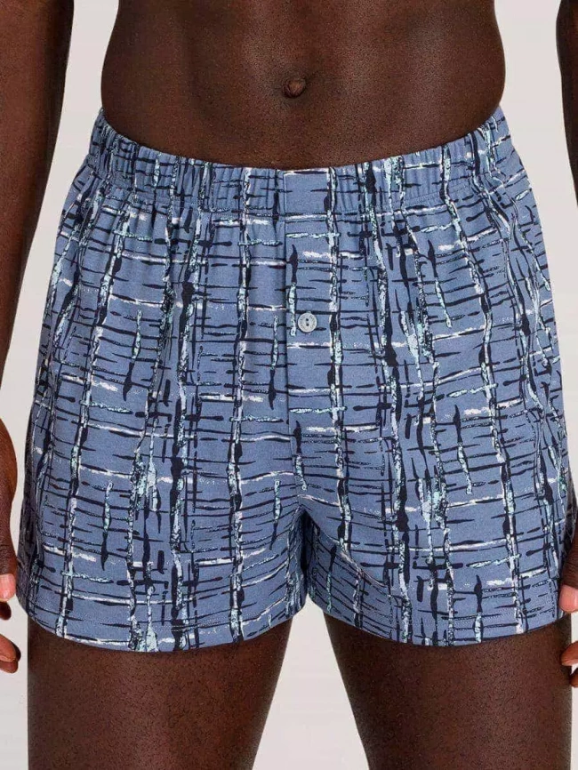 Мужские трусы-шорты HANRO Fancy Jersey (Темный-Синий) фото 1